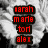 A static buddy icon with four red text blocks on a grayscale background, two cartoon figures below, and pink pixelated text at the bottom.