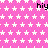 Pink background with white star pattern and multiple instances of the text 'hiy' in black pixelated font.