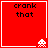 Red square with black text 'crank that' and white pixelated alien in bottom-right corner, four identical arranged in a
