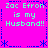 Bright pink background with blue dotted border and star accents, displaying repeated text "Zac Efron is my Husband!!" in light green pixelated font.