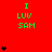 Red background with green text "I LUV SAM" repeated in a pattern, black heart symbols scattered across the image
