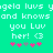 Pixelated text on a bright green background with repeated phrases and heart symbols, featuring pink and gray star-like shapes.