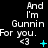 A black background displays repeated white text "And I'm Gunnin For you." with cyan symbols below each phrase, showing animation changes in symbol states.