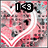 Animated icon with pink heart background and black text reading 'I <3 my bestest friends =]' in two variations.