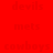 Red background with white rectangular blocks containing red text: devils, mets, cowboys repeated in a pattern