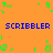 Pixelated orange background with green and blue text elements arranged in a pattern
