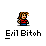 Animated contact sheet of a pixel art character with multiple expressions and speech bubbles, arranged in 4x3 grid on gray background.