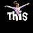 A gymnast in a white and pink leotard with arms extended appears above text reading 'This is for MK'