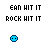 Pixelated blue circular icon with two white dot eyes and a small curved mouth, surrounded by scattered light blue plus signs and X marks on a white background.