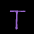 A purple T-shaped icon with pink particle effects expanding outward across against a black background