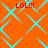 Orange background with cyan diamond-shaped lines forming a pattern, four instances of red 'LOL!!!' text at corners