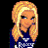 A 48x48 pixel animated contact sheet showing three frames of a cartoon-style female character with blonde hair wearing blue and white clothing, displayed on a black background with gray transparency area.