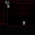 Dark pixelated image with two light gray rectangular shapes against a black background, one near top-left and one near bottom-right.