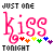 Animated contact sheet of six frames showing a pink 'kiss' text with rainbow stars and black 'JUST ONE TONIGHT' text, each frame displaying different star arrangements.