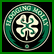 A two-frame contact sheet showing a green and white circular logo with a four-leaf clover on the left, and green text reading "Flogging Molly" on the right.