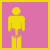 Yellow stick figure on pink background with visible genital area, alternating between closed legs and open legs showing a heart symbol.
