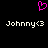 Pixelated pink heart symbol above two identical white text strings on black background.