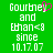 Green background with white pixelated text reading 'Gourmey and Ethan<8 since 10.17.07' and a pink heart symbol replacing the letter 'e' in 'Gourmey'.