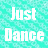 Pixelated white text on a cyan background reads 'Just It'll Be Dance Okay' in two lines with no visible animation changes.