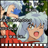 A character with silver hair and red clothing appears in a of , each showing the same pose with text above
