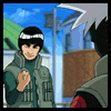 A nine- shows a character in a green vest and headband performing sequential hand gestures against a village backdrop