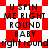 Red and white checkered background with black text reading "U SPIN ME RIGHT ROUND BABY" in multiple styles across repeated patterns.