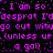 Pixelated purple text on black background repeats 'I'm so desperat I'd go out wit (unless ur a gal)' in multiple lines with slight spacing variations.