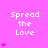 A static image with a bright pink background displays the text "Spread the Love" in white pixelated font, accompanied by vertical of small purple hearts
