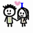 Pixelated cartoon couple holding hands with a pink heart above them, text changes from 'I' to 'LOVE' to 'DANA' in blue letters.