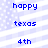 Pixelated blue text on a light purple striped background with white dots, arranged in vertical