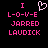 Pixelated text and heart symbol on black background with pink and white elements.