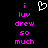 Pixelated text and heart symbol on black background, with pink text reading 'i luv drew so much' in two identical vertical