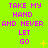 Bright green background with repeating pink text "TAKE MY HAND AND NEVER LET GO" and scattered yellow starbursts in a