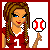 Pixel art contact sheet showing two frames: a female character in sports uniform holding a baseball and a solid red heart symbol.