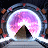 A 48x48 pixel animated buddy icon featuring a Stargate-like portal with glowing rings and pink energy, alongside green text reading "OriginalIcons.com" on a dark background.