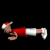 Animated sequence of a cartoon character in red shirt and white shorts performing push-up motions against black background.
