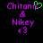 Pixelated text and symbols in purple and green on black background, with a green heart replacing the 'i' in Chitani.
