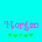 Pixelated text 'Morga' in pink and blue with green plus signs below on cyan background, two identical frames side-by-side.