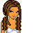Pixelated cartoon woman with brown braided hair wearing white bikini top next to red text 'single', ''n', and 'sweet' on white background.