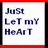 Two side-by-side with red borders display pixelated text reading "JuSt LeT mY HeArT" on the left and "BIEeD FoR yOu" on the right