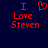 Red pixelated text and heart symbol on dark blue background, with two versions showing different heart symbols.