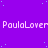 Purple background with light blue dots and repeated white text "PaulaLover" in three horizontal , one containing a colon between repetitions
