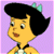 A 50x50 pixel animated buddy icon featuring a cartoon character with black hair and a teal bow on the left, next to green text reading "Original Icons .com" on a dark green background.