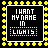 A 3x3 contact sheet of nine identical animated frames showing a black square with yellow border containing text "I WANT MY NAME IN LIGHTS" in white and pink pixelated letters, surrounded by a repeating pattern of yellow cross-shaped pixels on a black background.