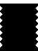 Black and white striped pattern with jagged edges arranged in a of alternating black and white horizontal bands across multiple