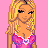 Pixel art buddy icon featuring a blonde woman in a pink dress with hearts and "I ❤️ you!!" text on a pink background.