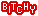 Pixelated text 'BiTCHy' in white letters with red outlines on a gray background, each character enclosed by thick red borders.
