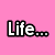 Pink background with black text fragments, a designer purse image, and a shirtless man in the top-right corner.