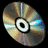 Animated contact sheet of a CD/DVD icon with five sequential frames showing rotational motion against black background.