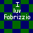 Green and blue checkered background with white text reading "I luv Fabrizio" in two , displayed twice side-by-side